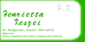 henrietta keszei business card